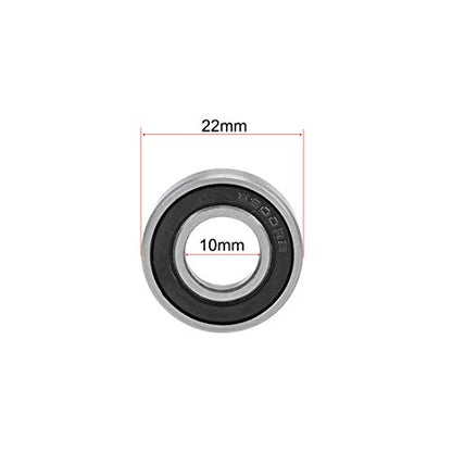 uxcell Deep Groove Ball Bearings 10mm x 22mm x 6mm Double Sealed Chrome Steel Z2 ABEC1 10pcs - size: 10mm x 22mm x 6mm