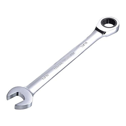 uxcell 15/16 Inch Ratcheting Combination Wrench SAE 72 Teeth 12 Point - size: 15/16"