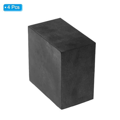 PATIKIL Rubber Anti-Vibration Pads, 2 Pcs Square Vibration Isolation Mats 4" x 4" x 2.4" for HVAC Air Conditioner Air Compressor Washer Dryer, Black - size: 4" x 4" x 2.4"