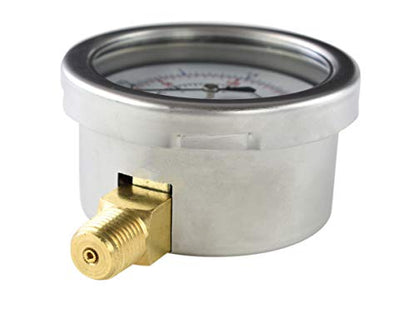 Diaphragm Low Pressure Capsule Gauge, 2-1/2" Dial, 3 PSI Range, 1/4" NPT Lower Mount, Stainless Steel Case, Brass Internals, Adjustable, Scales 3 PSI / 20 kPa / 200 mBar - size: 3 PSI
