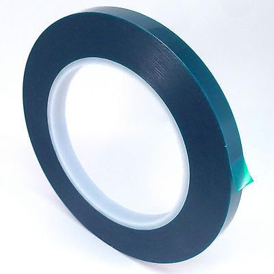 High Temp Masking Supply 3/8" x 72 Yards 400ºF Green Polyester PET Tape - size: 3/8" Wide X 72 Yards Long