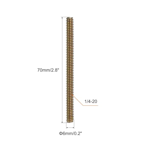 uxcell 12pcs Fully Threaded Rods 1/4x2-3/4 All Thread Studs Long Threaded Screw Carbon Steel for Furniture Garden Railing Mounting Assembly Fastening Frame Connection Colorful Zinc - size: 1/4x2-3/4"