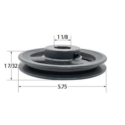 AK59-1-1/8 v Belt Pulley,5.75 inch OD, 1 1/8 Inch Bore,Cast Iron Material, AK Single Groove Motor Pulley for "4L" or "A" or "3L" Belts - size: 5.75 Inch OD,1-1/8 inch bore, style: 1 Groove