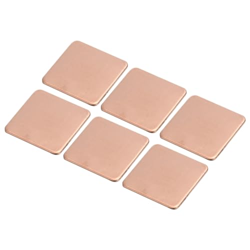 MECCANIXITY Heatsink Copper Pad Shim 20mm x 20mm x 1mm Thermal Conductive Heat Sink for Electronic Chip Cooling Pack of 6 - size: 20mm x 20mm x 1mm