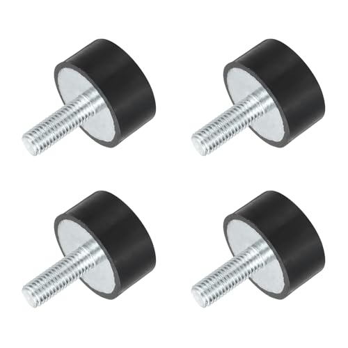 uxcell M8 Thread Rubber Mounts, Vibration Isolators, Cylindrical Shock Absorber with Studs 30 x 15mm 4pcs - size: M8x30x15mm