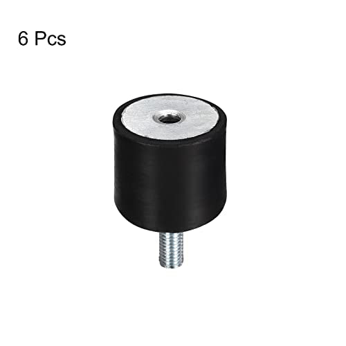uxcell Rubber Mounts 6pcs M6 Male/Female Vibration Isolator Shock Absorber, for Garage Motor Air Compressor Car Boat Bobbins, D20mmxH15mm - size: M6x20mmx15mm