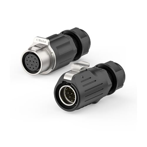 LP20 12PIN Industrial Waterproof Connector IP68 Quickly Plugging Aviation Connector Solder-Assembly M22 12PIN Circular Connector Fast Release Electrical Connector Male Plug&Female Socket - size: 12 Pin, style: Male Plug / Female Socket