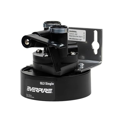 Everpure EV925831 QL3 Water Filter Head Assembly with Shut Off Valve and Bracket