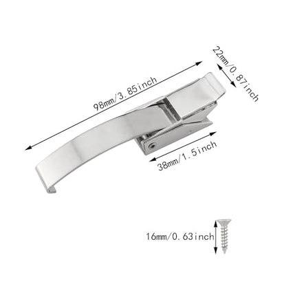 2PCS Large 304 Stainless Steel Draw Toggle Latch Spring Toggle Lock Buckle Spring-Steel Hook with Screws - size: L(98mm)