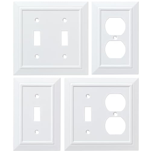 Franklin Brass Classic Architecture (1-Pack) Decorative Light Switch Cover Pure White 2-Gang Wall Plate Double Toggle Plate Covers Electrical Outlet Guard W35244-PW-C - size: 1 Count (Pack of 1), style: Switch