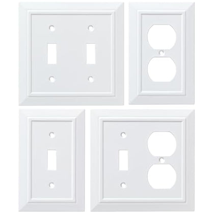 Franklin Brass Classic Architecture (1-Pack) Decorative Light Switch Cover Pure White 2-Gang Wall Plate Double Toggle Plate Covers Electrical Outlet Guard W35244-PW-C - size: 1 Count (Pack of 1), style: Switch