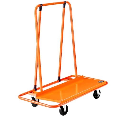 VEVOR Heavy-Duty Panel Dolly, Drywall Cart Features 45.28" x 21.8" Deck & 5" Swivel Wheels, Drywall Sheet Cart, Handling Wall Panel, Sheetrock, Lumber, Ideal for Garage, Home, Warehouse