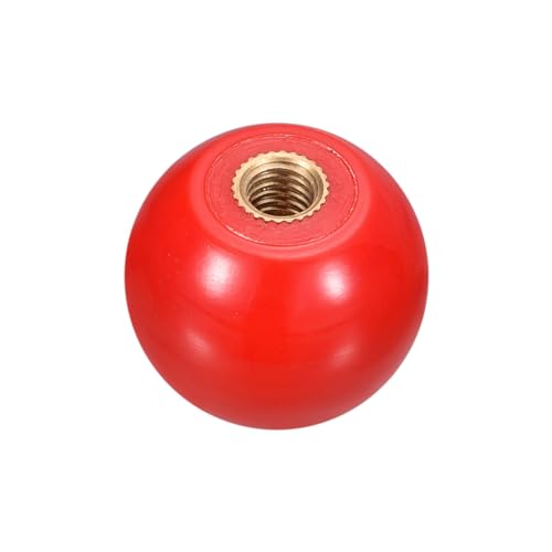 uxcell Threaded Ball Knobs, M6 Female Thread Thermoset Ball Knob 25mm Dia Round Operation Ball Handles with Copper Insert for Machine Lever Handle, Red - color: Red, size: M6x25mm