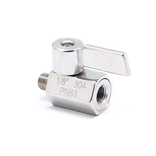 1/8" New Stainless Steel 304 Mini Ball Valve NPT Female x Male Thread SS304 2PCS - size: 1/8"(Female x Male)