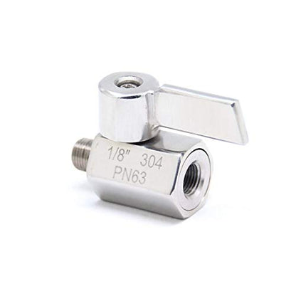 1/8" New Stainless Steel 304 Mini Ball Valve NPT Female x Male Thread SS304 2PCS - size: 1/8"(Female x Male)
