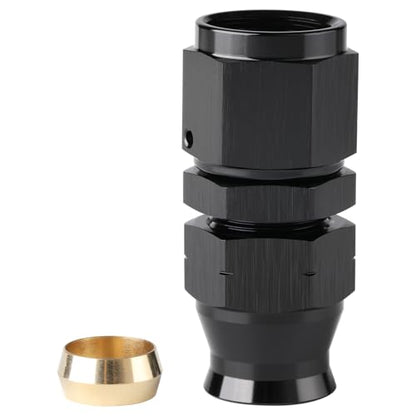 8AN Female Flare to 3/8" Hardline Compression Fitting Adapter Straight Aluminum Black - color: Black - 1PCS, size: 8AN to 3/8"