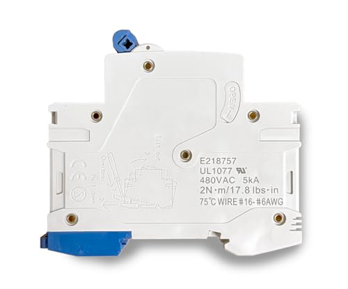 DIN Rail Mount Miniature Circuit Breaker, C Curve, UL Listed UL1077 (2 Poles 50A) - style: 2 Poles 50A