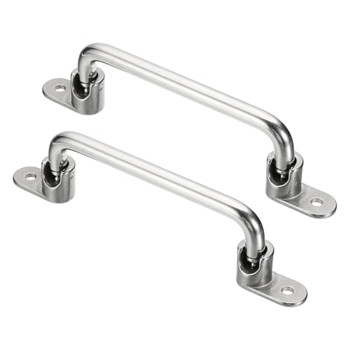 uxcell 2Pcs 304 Stainless Steel Folding Pull Handle (Hole Distance 6") - size: 6 Inch