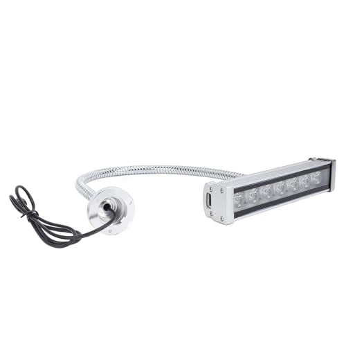 LED Light, Green Light Detection, Industrial Dust Detection Lamp with Aluminum Tempered Glass and Stepless Dimmable Feature, for Workshop Machine Tools