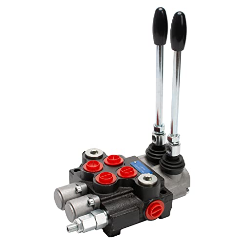 Hydraulic Directional Control Valve 2 Spool, 11GPM SAE Ports Tractor Loader Valve with Joystick Black - size: 11GPM 2 Spool 2 Joysticks