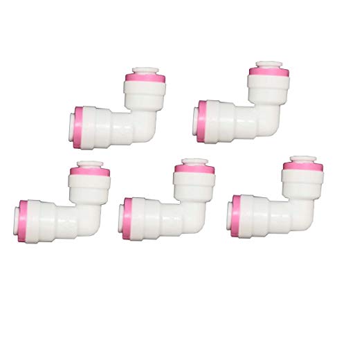 Malida 1/4 inch Quick Connect Check Valve for RO purifiers Water Reverse Osmosis System (Elbow Check Valve,5 pcs) - style: Elbow Check Valve,5 pcs