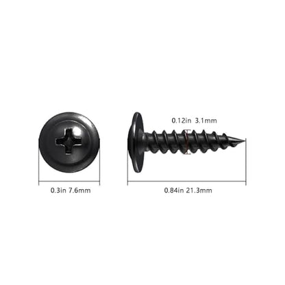 Wensilon（500 pcs）#4×3/4" Phillips Truss Head Wood Screws Black Galvanizing Quick Metal Self Tapping. - color: Black, size: #4×3/4"