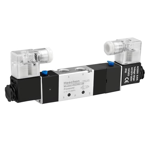 Heschen Electrical Pneumatic Solenoid Valve 4V230-08C 220VAC PT1/4 5 Way 3 Position CE