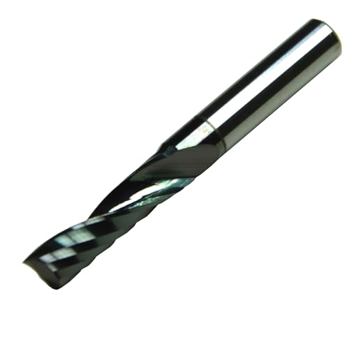 2Pcs 4mm Cutter DiaSolid Carbide Spiral Upcut Engraving Cutter Coating Single Flute Mill Carving Milling CNC Router Bit for Acrylic Plastic PVC ABS NylonF Aluminum Plates - size: 4mm Cutter Dia-17mm Lg.of Cut-4mm SHK, style: Plastic Engraving Cutter Upcut