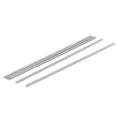 uxcell M4 x 170mm 304 Stainless Steel Fully Threaded Rod Bar Studs Silver Tone 5 Pcs - size: M4 x 170mm