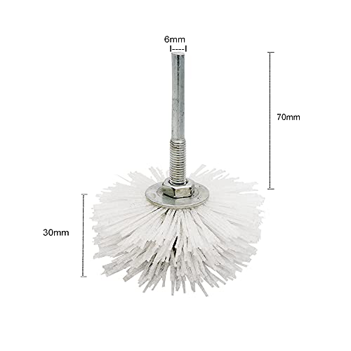 Nylon Filament Abrasive Wire Brush Wheel Grinding Head with 6mm Threaded Shank Cup Brush for Drill White 320# - size: White 320#