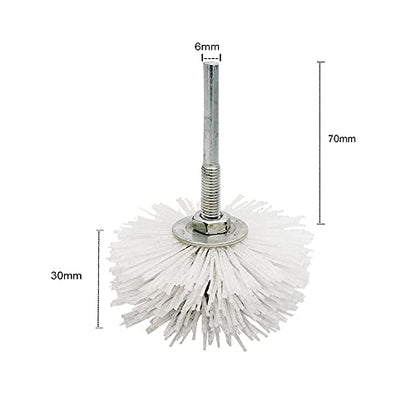 Nylon Filament Abrasive Wire Brush Wheel Grinding Head with 6mm Threaded Shank Cup Brush for Drill White 320# - size: White 320#