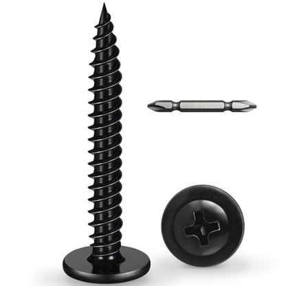 #8 x 1-1/4 Inch Wood Screws Phillips Modified Truss Head Stainelss Steel 410 Self Tapping Metal Screws,Black Zinc Plated(2Ib,305Pcs) - color: Black 2lb Box, size: 8 x 1-1/4"