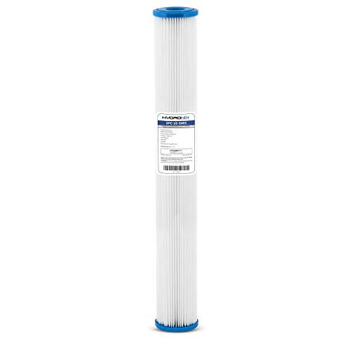Hydronix SPC-25-2005 Universal Whole House Sediment Pleated Water Filter, Washable and Reusable, 2.5" x 20" - 5 micron