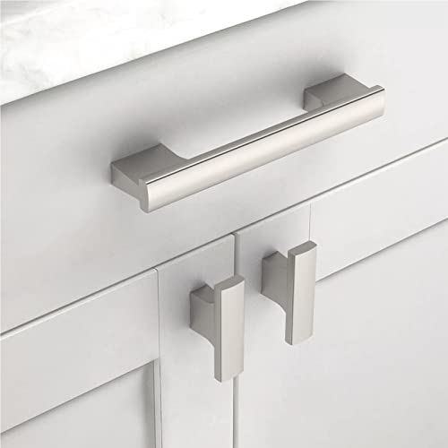 Asidrama 10 Pack 3.75 Inch(96mm) Brushed Satin Nickel Cabinet Pulls Kitchen Cabinet Handles Satin Nickel Cabinet Pulls Cabinet Hardware for Cupboard Drawer - color: Brushed Satin Nickel, size: 3.75" Hole Center(96mm)
