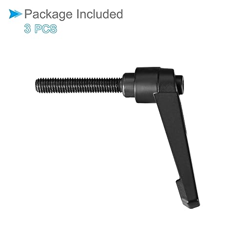 Clamping Lever Handles, M8 x 60mm Male Thread, Adjustable Quick Release Locking Rotating Bolt Knobs Black - (Applications: for Lathe Machinery), 3-Pieces - size: M8 x 60mm