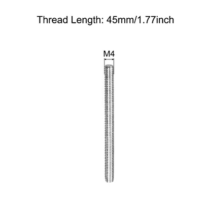 MECCANIXITY Fully Threaded Rod M4 x 45mm 0.7mm Thread Pitch 304 Stainless Steel Right Hand Threaded Rods Bar Studs 5 Pack - size: M4 x 45mm