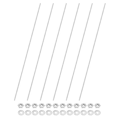 M METERXITY 6-Pack Fully Threaded Rod, M4x450mm 304 Stainless Steel Right Hand Thread Bar Studs with Hex Nuts and Washers for Furniture Anchor Bolts/Clamps/U-Bolts/Beaded Garden Stake Rods - size: M4x450mm