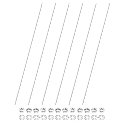 M METERXITY 6-Pack Fully Threaded Rod, M4x450mm 304 Stainless Steel Right Hand Thread Bar Studs with Hex Nuts and Washers for Furniture Anchor Bolts/Clamps/U-Bolts/Beaded Garden Stake Rods - size: M4x450mm