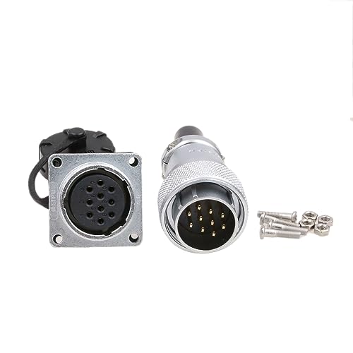 WS24 10 Pin Connector Male Female Aviation Circular Power Electrical Dustproof Industrial Metal Corrosion Resistance 18 AWG Wire 10A
