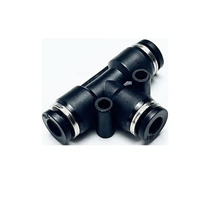 PNEUMATIC Black Plastic Push To Connect Fittings 3/16 Inch Tube OD Tee Connector Push Fit Fittings PE-3/16(Pack of 5) - color: Black, size: 3/16"OD