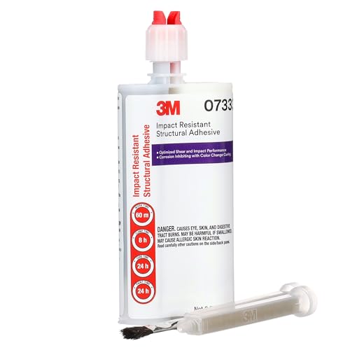 3M Impact Resistant Structural Adhesive, 07333, Two-Part Epoxy, True Automotive OEM Recommended, 200 mL/6.75 fl oz Cartridge, Purple - color: Purple, style: Structural Adhesive