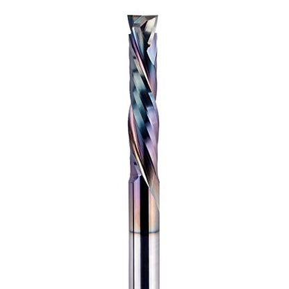 SpeTool UP&Down Compression Bit 1/4" Shank,1-1/4Inch Cutting Length 3 Inch OVL,Carbide Spiral Router Bits CNC End Mill with TAC Extra Long Life Coating for Wood Carving - size: 1/4" Dia - 1-1/4" CL -1/4" Shank, style: COMPRESSION CUT