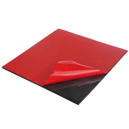WochiTV Adhesive Solid Rubber Sheets, 12" Wide x 3/8" Thick x 12" Long Self Stick Black Neoprene Rubber Strips Rolls Perfect for DIY Insulation Cushion Gasket, Sealing, Liner, Weather Striping - size: 12" W X 12" L, style: 3/8" Thick Adhesive