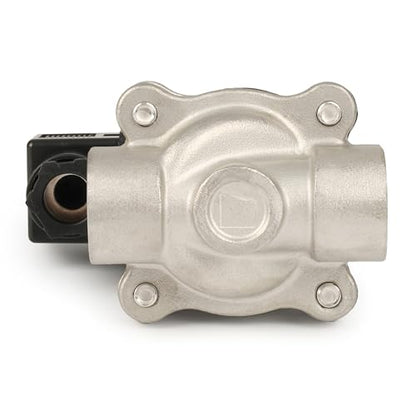 U.S. Solid 3/8" Stainless Steel Solenoid Valve -110V 120V AC, Normally Closed, 145 PSI Electric Valve for Water, Air, Diesel - size: 3/8 Inch