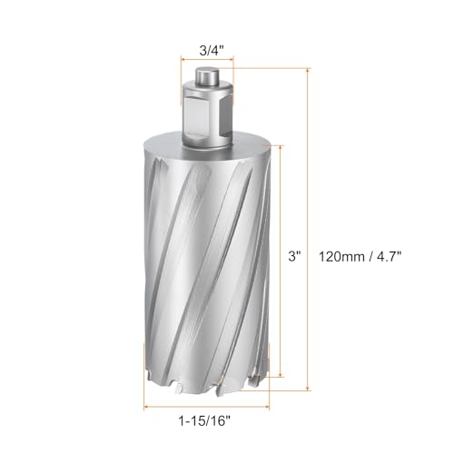 HARFINGTON Annular Cutter 1-15/16" Dia 3" Depth 3/4" Shank TCT Cutting Drill Bits with Pin for Magnetic Drill Press - size: 1-15/16" x 3"
