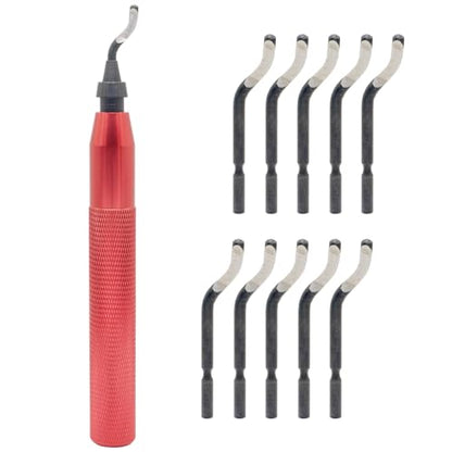 Deburring Tool Set RB3000 with 11 High Speed Steel Swivel Blades, 360 Degree Rotary Head for Metal, Resin, Aluminum, Copper, Plastic, 3D Printing, Brass, PVC Pipes - Ideal for Plumbing - Burr Removal - size: RB3000
