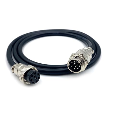 3.28 ft GX20 9 Pin Male to Female Cable, GX20 9Pins Female to Male Head Aviation Cordset Electrical Connector Panel Mount Circular Metal Adapter Cordset for Ships 5A 200V 20AWG (1meter) - size: GX20 9Pin