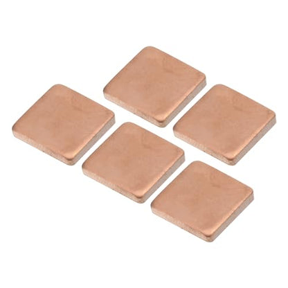 MECCANIXITY Heatsink Copper Sheet Shim, 2.5mm Thickness 15 x 15mm Pad with Thermal Conductive Adhesive Tape for Desktop Computer CPU Cooling Patch 5 Set - size: 2.5mm