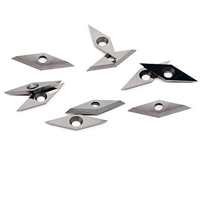 Asieg Tool Diamond Tungsten Carbide Insert 32x10x2.5-30° Cutter Knives with Sharp Point fit for DIY Wood Lathe Turning Detailer Tools Kit or Woodworking Machine Tools Accessories 10pcs