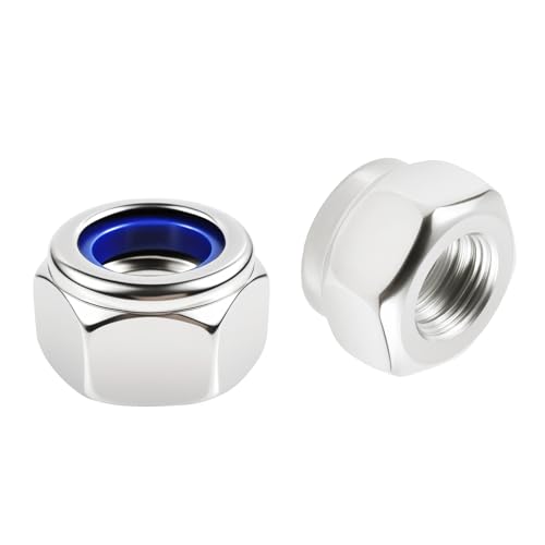 2pcs M14x2mm Nylon Inserted Hex Lock Nuts, 304 Stainless Steel - size: 2pcs 304 M14*2mm